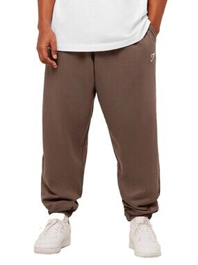 NEW Gymshark Crest Oversized Joggers Mushroom Medium NWT
